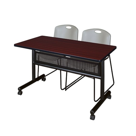 Kobe Rectangle FlipTop Table, 48" W, 29" H, Laminate Top, Mahogany MKFTM4824MH44GY